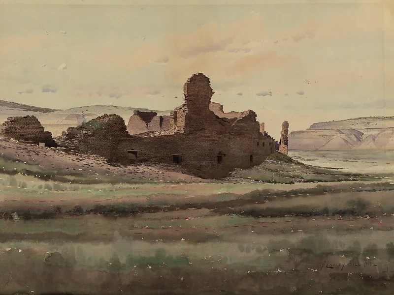 1859-DeLancey W. Gill - Rovine di Pueblo Bonito, Canyon del Chaco,
